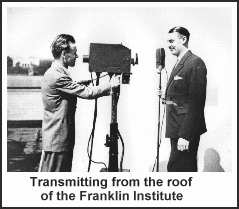 Transmitting from the roof of the Franklin Institute